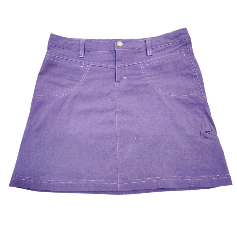 Athleta Cargo Skort Skirt Dipper Purple Pockets Short Stretch Classic Nylon 10